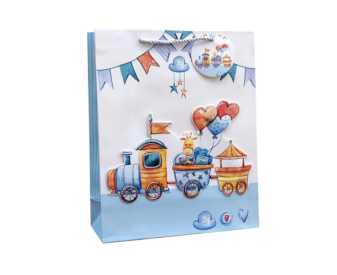 Torebka prezentowa A4 Baby Shower 26x32x12cm, mix 1 szt. KK